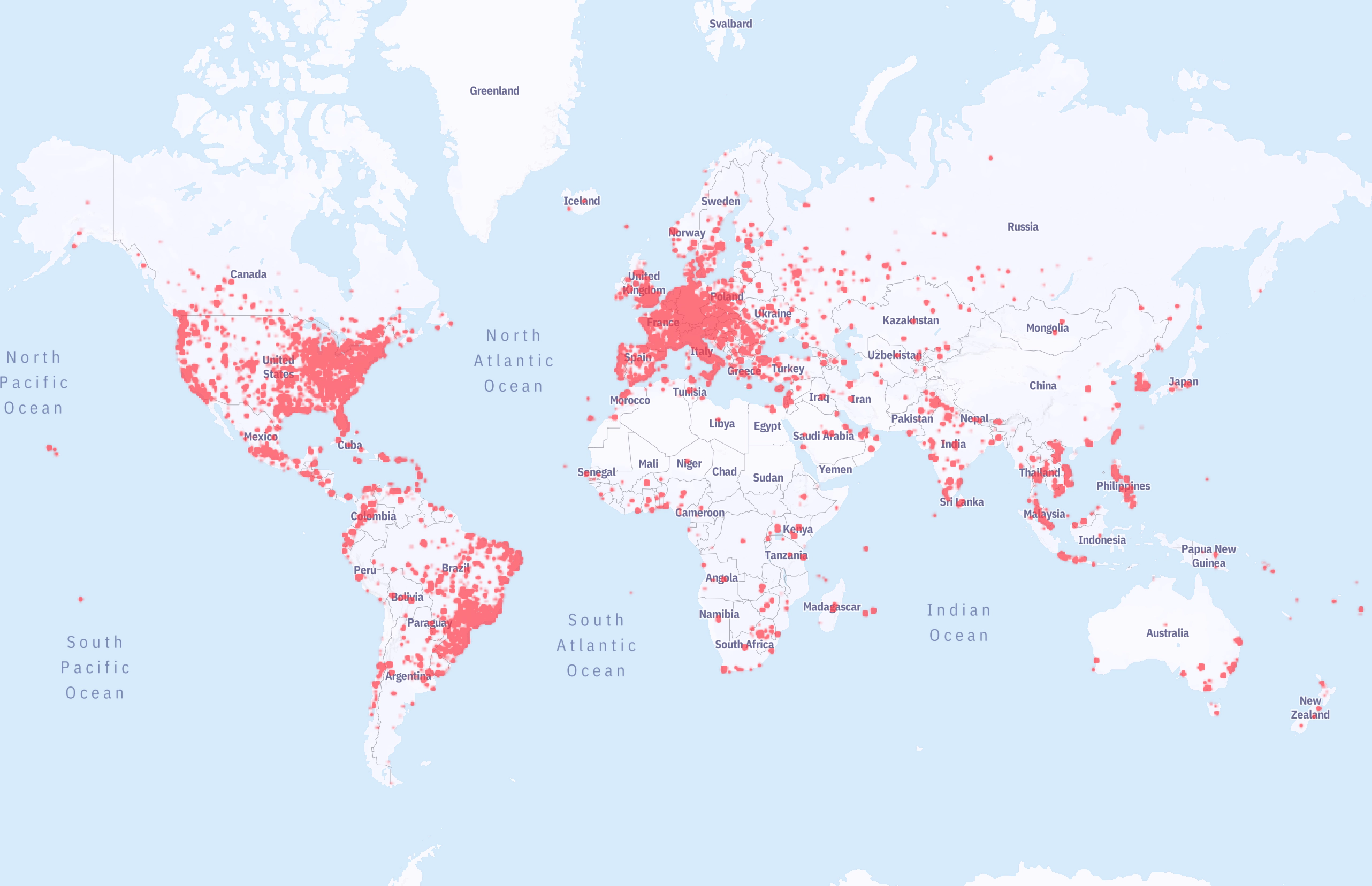 A map of 86k pfSense management interfaces exposed to the whole Internet.
